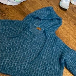 POL hooded cropped sweater